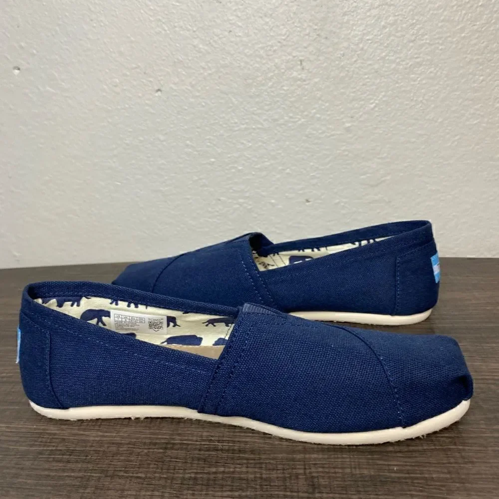 Womens Toms Canvas Classic Shoes Navy Size 7W